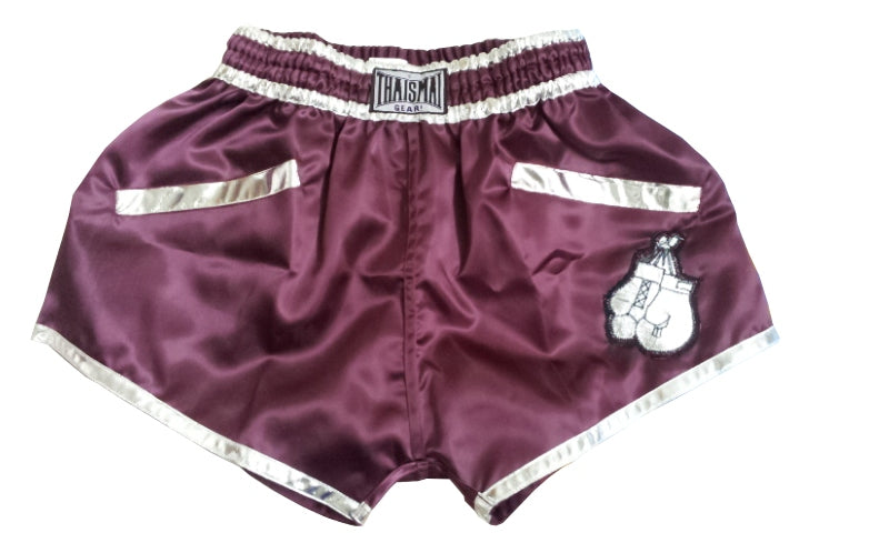 Thaismai Thai Boxing Shorts - New Lady Style - Maroon Red