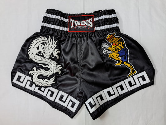 Twins Special Thai Boxing Shorts - Dragon vs Boxer Pattern