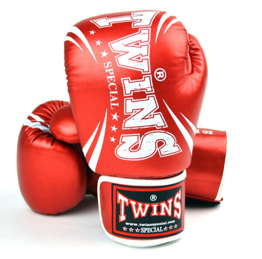 Twins Special Thai Boxing Gloves - FBGVS3-TW6 - Metallic Red