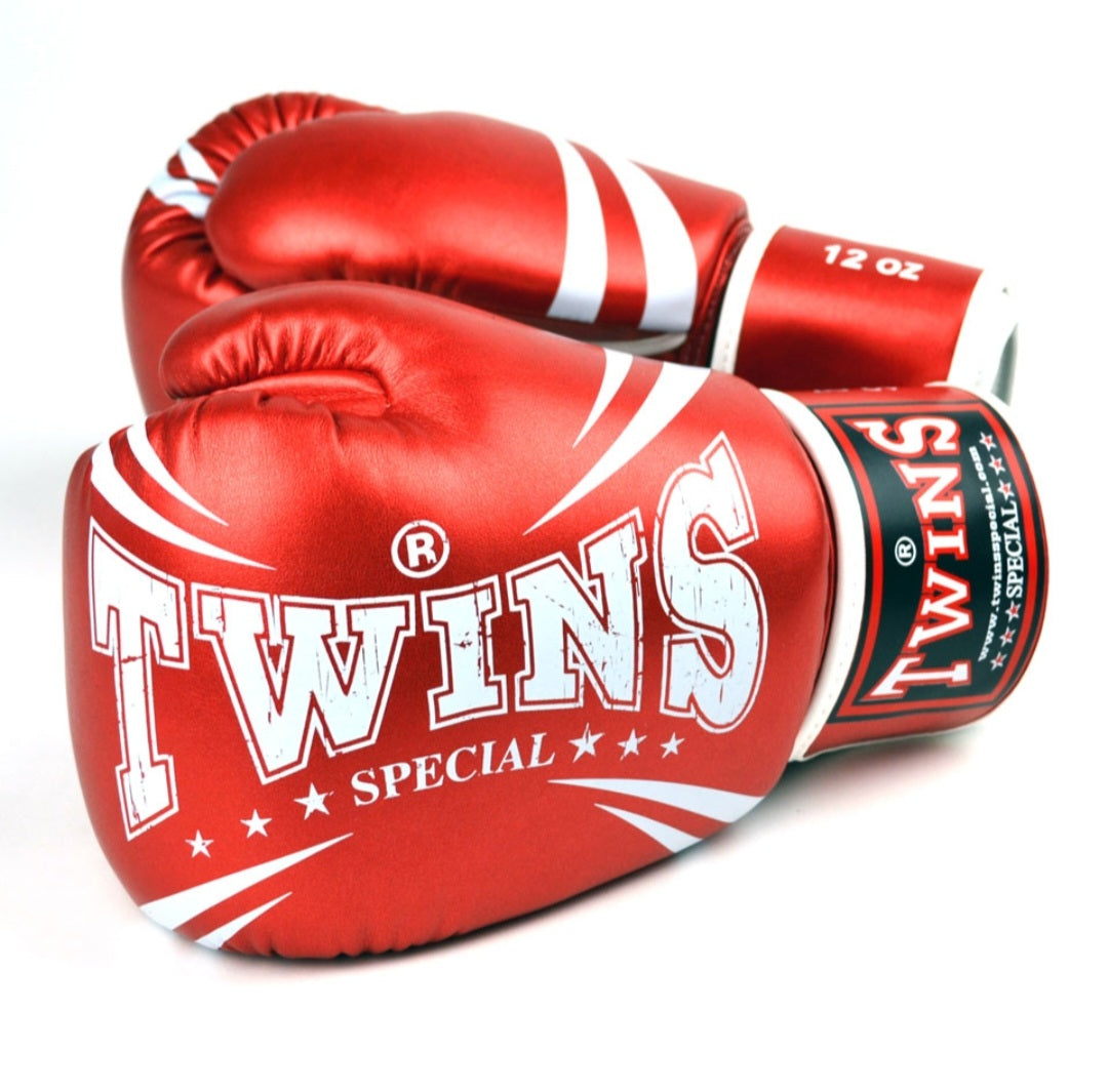 Twins Special Thai Boxing Gloves - FBGVS3-TW6 - Metallic Red