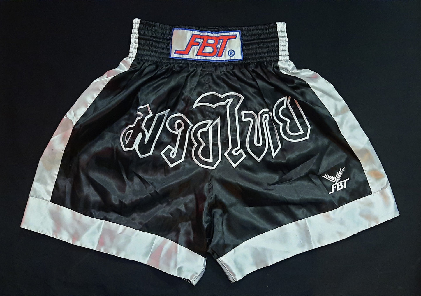 FBT Classic Muay Thai Shorts - Black/Silver