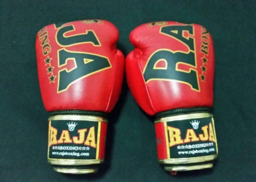 Raja Thai Boxing Gloves - Leather- Red /Black