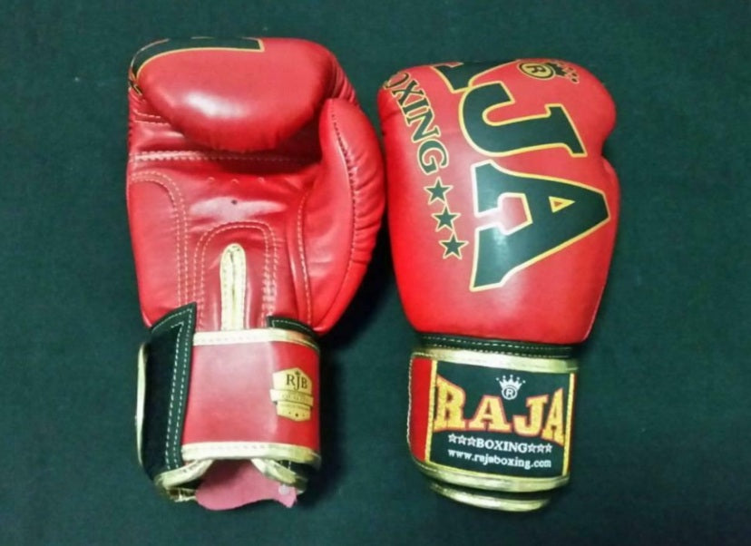 Raja Thai Boxing Gloves - Leather- Red /Black