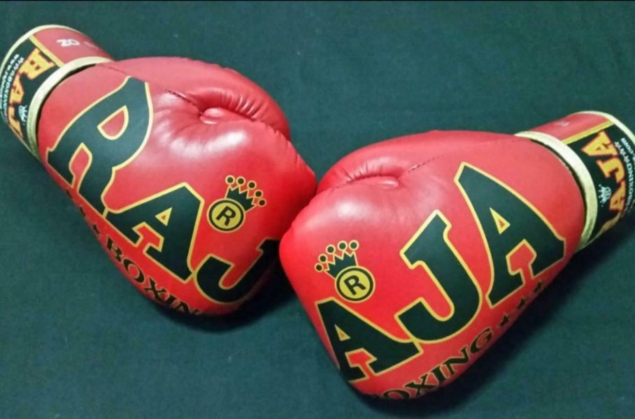 Raja Thai Boxing Gloves - Leather- Red /Black