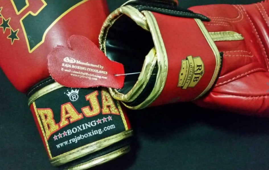 Raja Thai Boxing Gloves - Leather- Red /Black