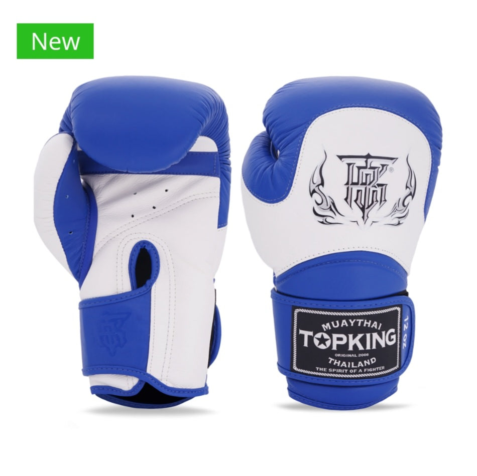 Top King Thai Boxing Gloves - TKBGBL - BLEND 02- Blue/White