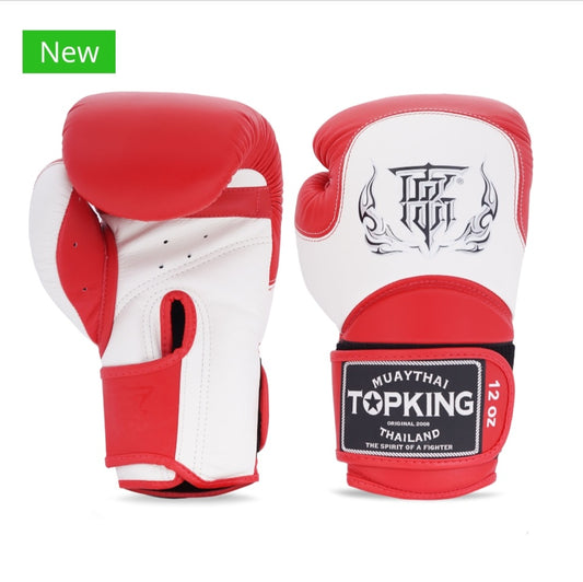 Top King Thai Boxing Gloves - TKBGBL - BLEND 02- Red/White