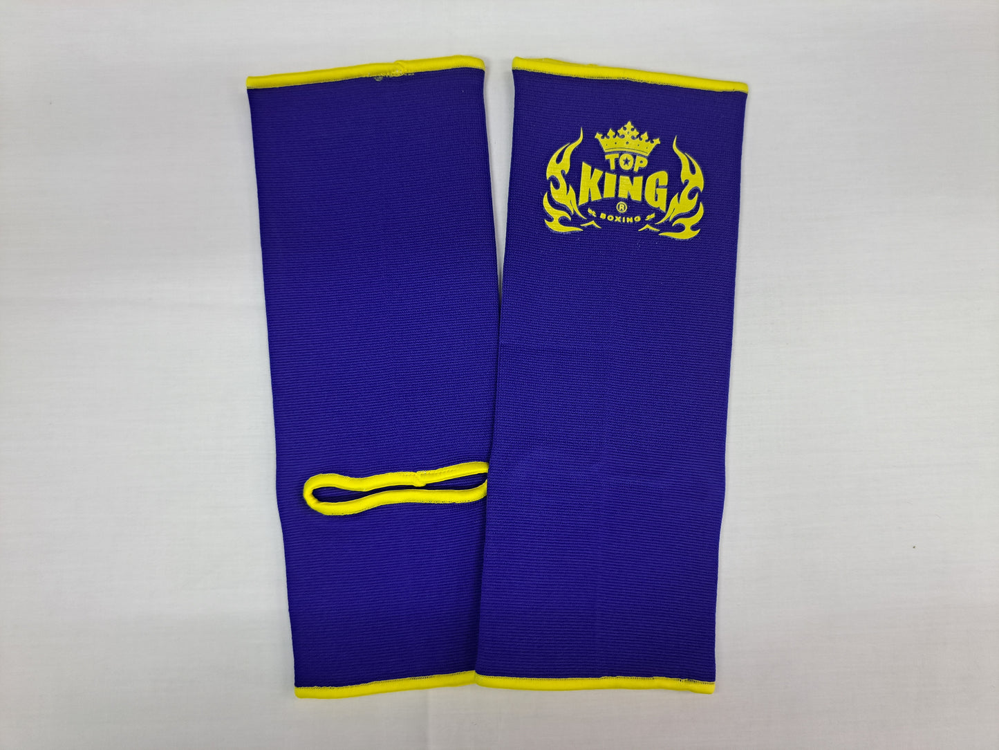 Top King Boxing Ankle Guard - Classic Design - Blue/Yellow