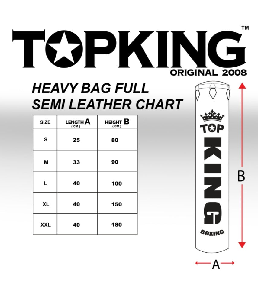 Top King Boxing Semi Leather Heavy Bag - TKHBF-SL