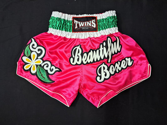 Thai Boxing Shorts Beautiful Boxer - Pink Pattern -